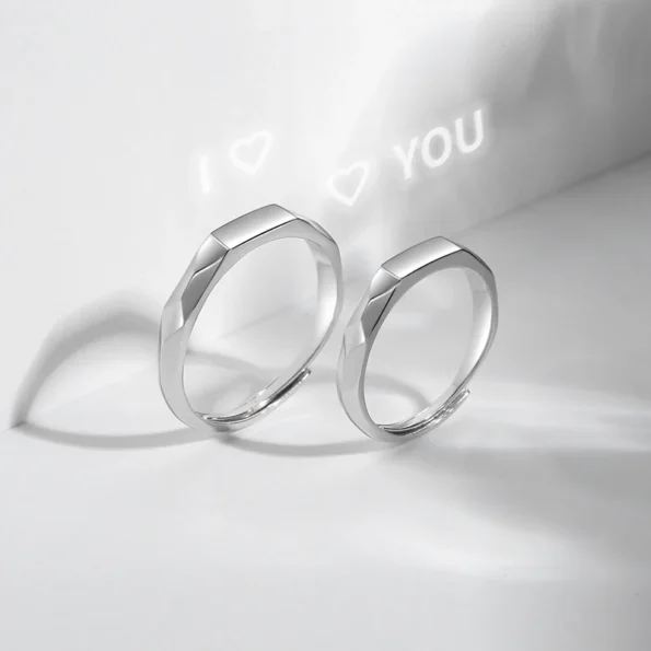 Secret Projection Couple Ring I Love You
