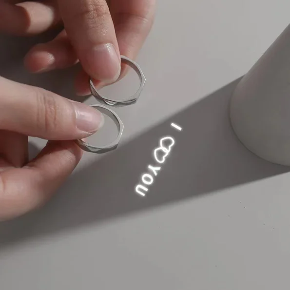 Secret Projection Couple Ring I Love You