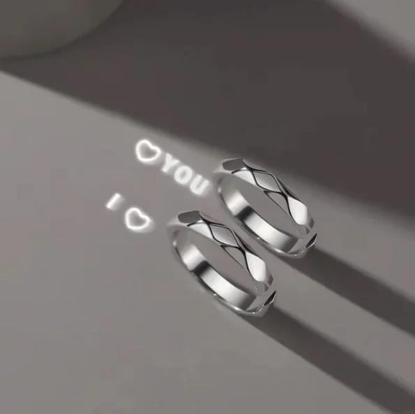 Secret Projection Couple Ring I Love You